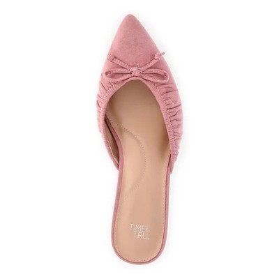 Faux Suede Kitten Heels Size 11 Blush Rose Pink Time Tru Memory Foam New