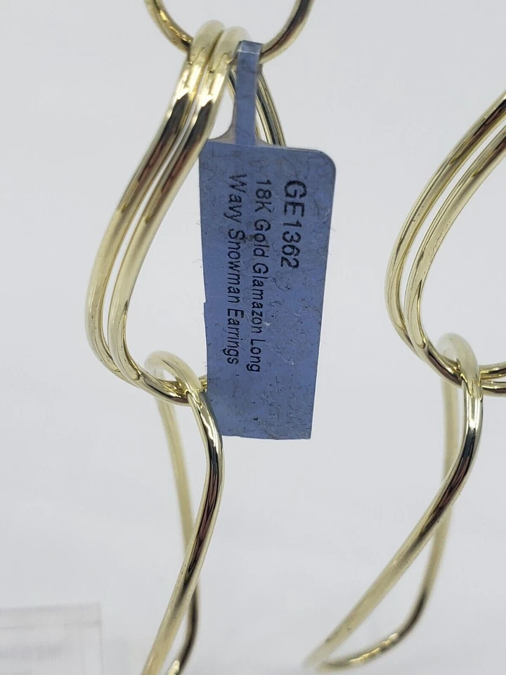 Nuevo ippolita 18K Glamazon Largo Ondulado Muñeco de Nieve Pendientes GANCHO DE PESCADO $3000 ALTO BRILLO Foto 3 de 4