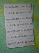 KARTA CHLEBOWA "70g": KARTA ŻYWNOŚCIOWA, SEKCJA KART CHLEBOWYCH, LATA 20., AUSTRIA