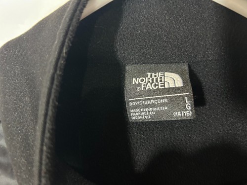 The North Face Boys Large (14-16) Jacket Quilted Lightweight Black With Red Logo - Picture 3 of 4