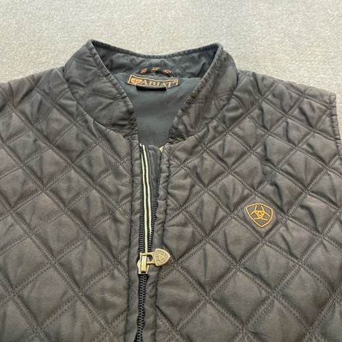Ariat Vest Womens L Brown Distressed Quilted Outdoor Western Full Zip Equestrian - Picture 2 of 13