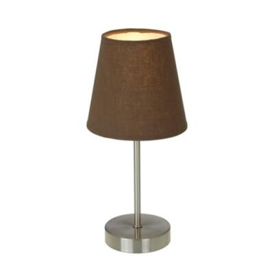 Simple Designs Sand Nickel Mini Basic Table Lamp with Fabric Shade