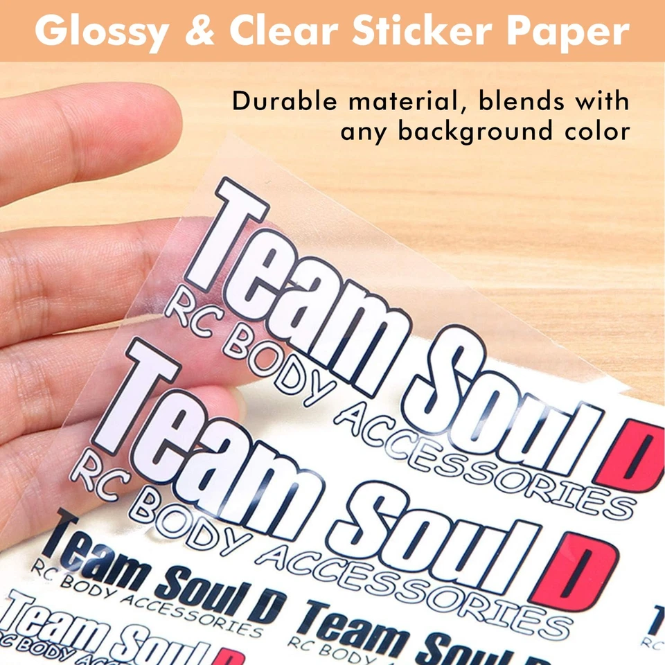 A-SUB Clear Sticker Paper Waterproof for Inkjet Printable Vinyl Sheets 8.5x11 - Image 2 of 4