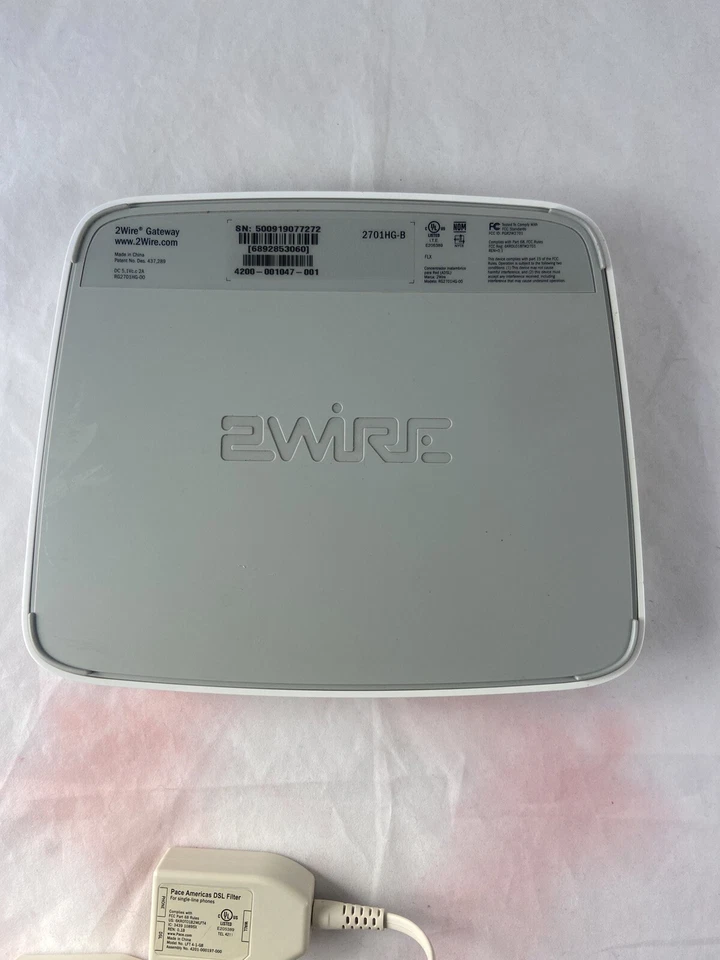 AT&T 2Wire 2701HG-B Wireless Gateway Modem Router WiFi w/ Charger, 4 DSL Filters - Image 4 of 4
