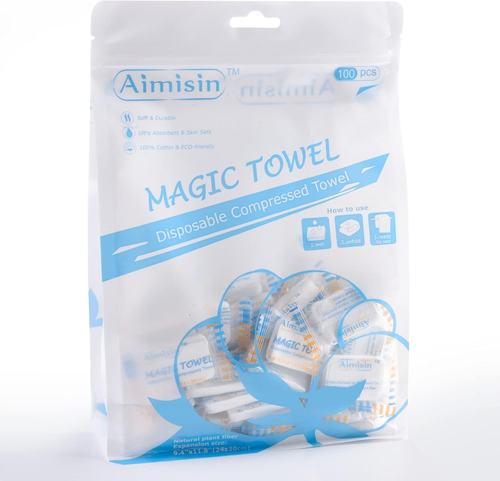 Compressed Towels Disposable Soft Durable Towels 100% Cotton for Home Bathroo...