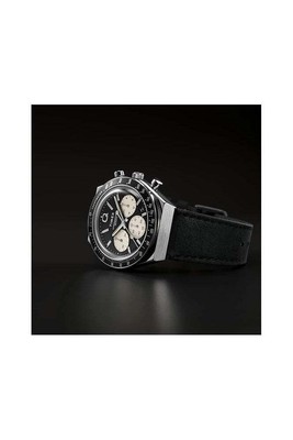 Montre Timex Q Chronographe TW2V42700 | Cadran Noir, Boîtier Acier, Cuir Noir