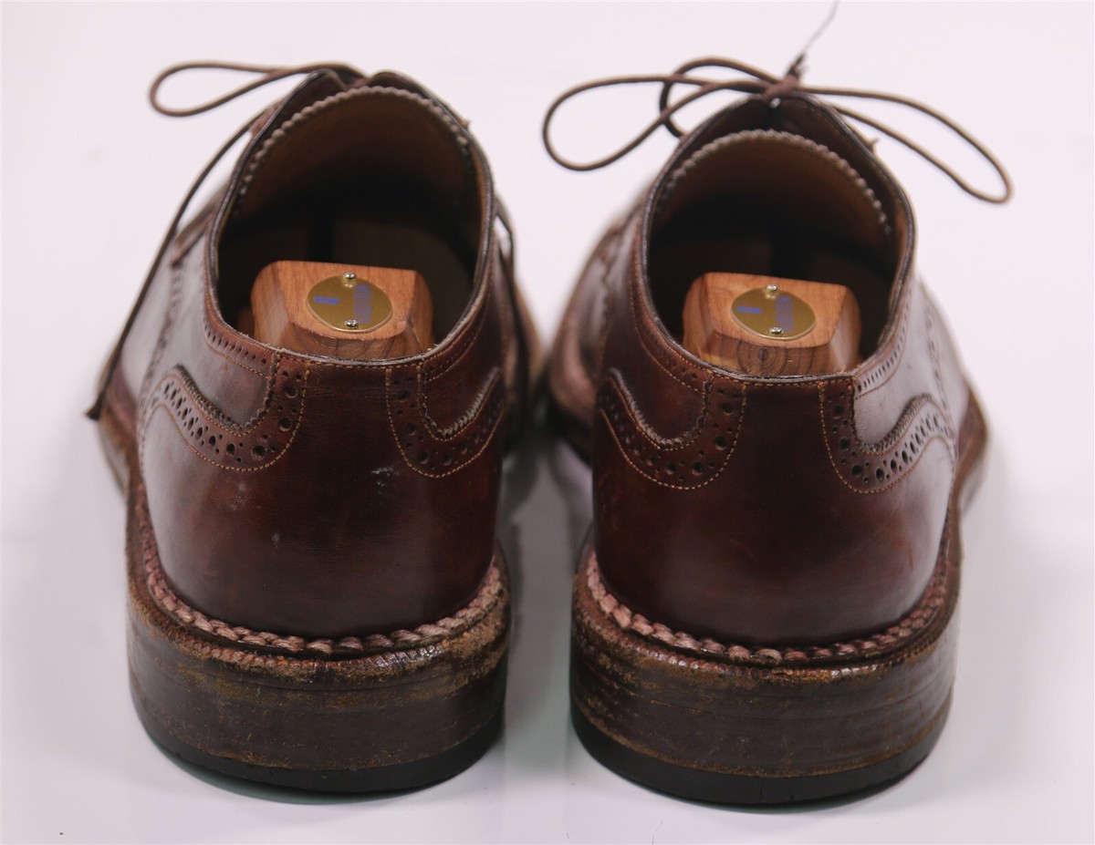 Santoni Audrey Brown Captoe Oxford Leather Dress Shoes Men\'s US 8.5 EE Santoni Leather Upper EE Dress Shoes for Men for sale | eBay main image 4