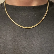 Gold Chain 14k Gold Vermeil Franco Chain 18in 2mm .925 Italy Stamped