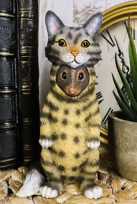 Ebros Dupers Collection Mouse Rat Disguising As A Tabby Cat Statue 5.25'' Tall