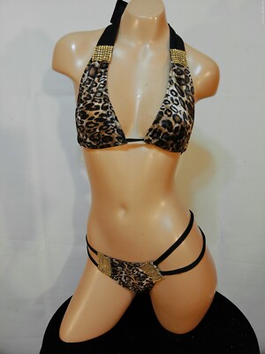 Exotic dancer stripper two piece bikini dance outfit - dancewear