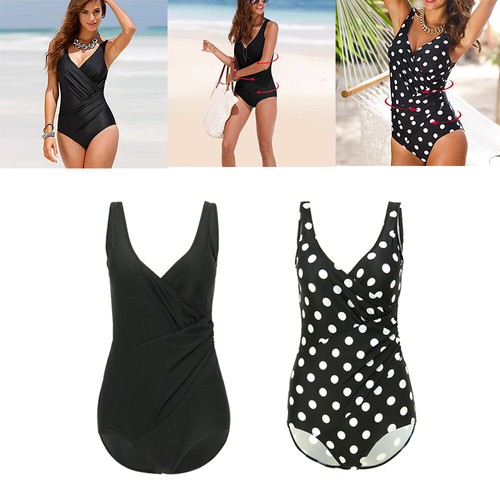 Damen Frauen Bauch Kontrolle Monokini Bikini Schwimmkostüm Badeanzug Übergröße* - Bild 3 von 10