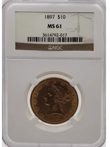 1897 $10 Gold Liberty MS61 NGC
