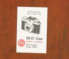 BOLSEY B INSTRUCTION BOOK/37927