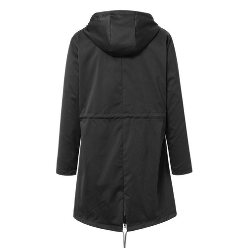 Plus Size Jacket For Women Rain Hooded Outdoor WindProof Soild Color Coat - Picture 18 of 39