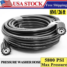 25 FT x 1/4 Inch 5800 MAX PSI Pressure Washer Replacement Hose M22 14MM WASHER