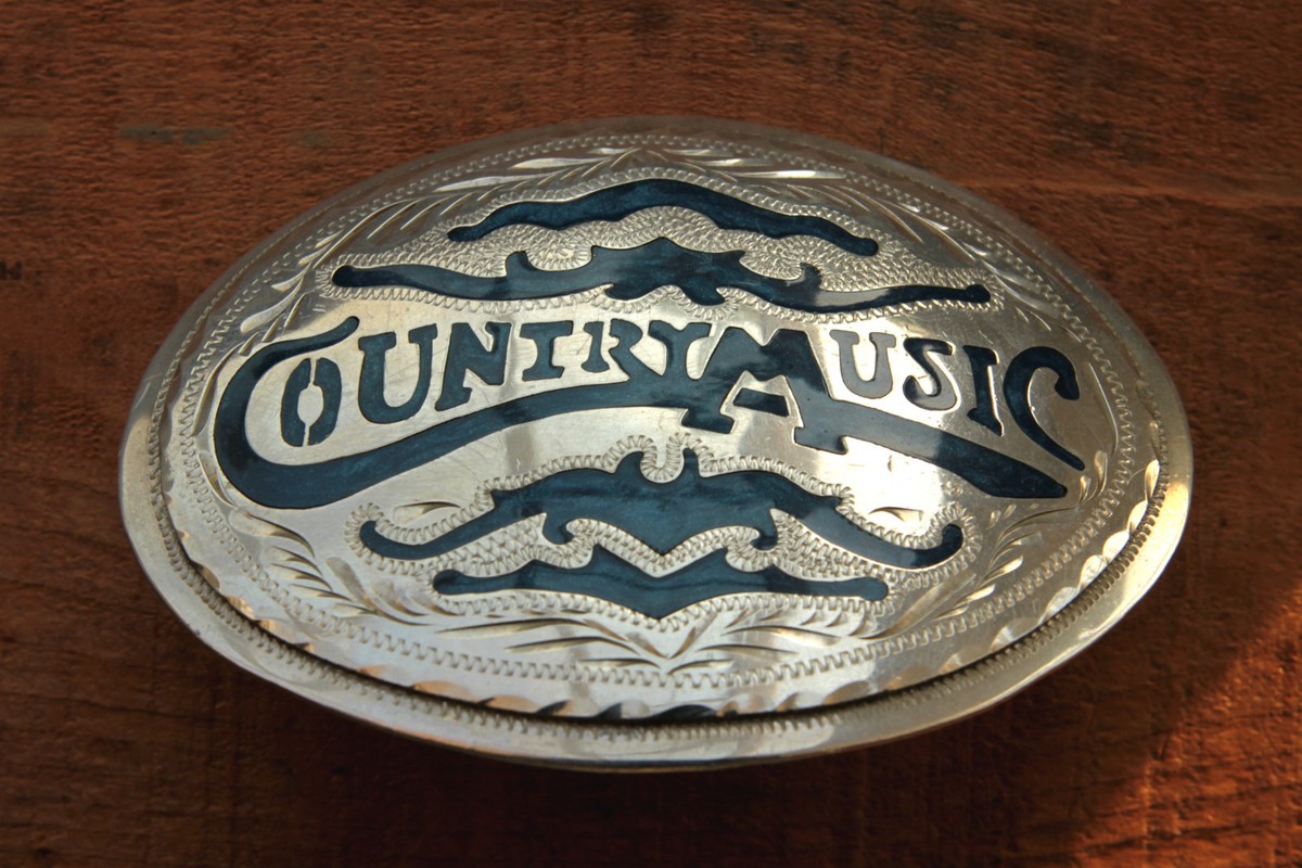 Vintage Large Hand Made Country Music Inlay Western Belt  display picture 2