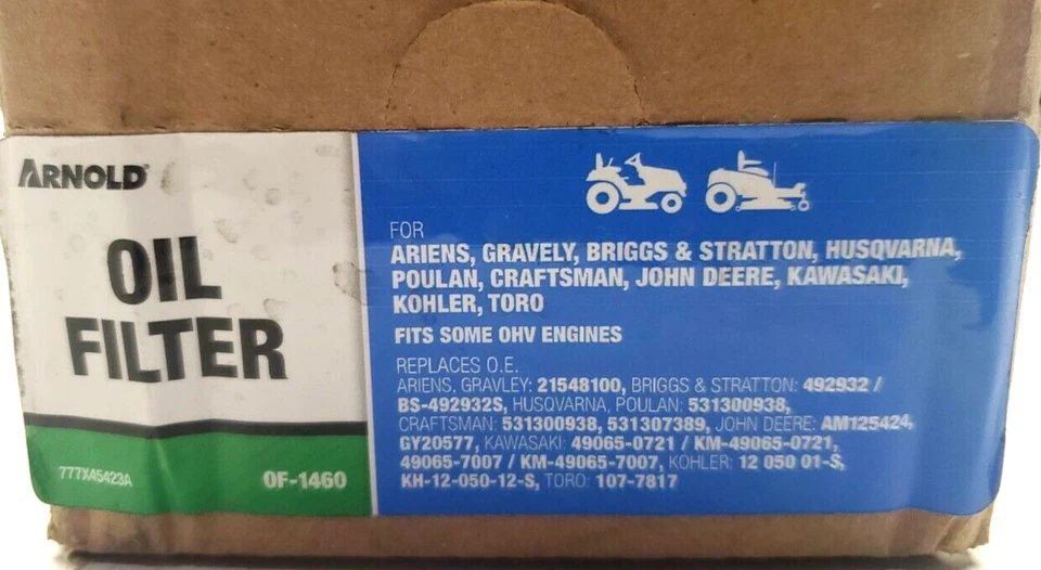 Filtro de óleo 6 EA Arnold OF-1460 para motores Briggs & Stratton Tecumseh OHV 2-3/8" - Imagem 4 de 4