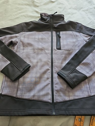 SNOZU Jacket Mens Medium M Black Gray PERFORMANCE Fleece Full Zip Outdoor Top - Picture 3 of 12