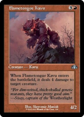 Retro FLAMETONGUE KAVU x4 mtg NM-M Dominaria Remastered 4 Unc