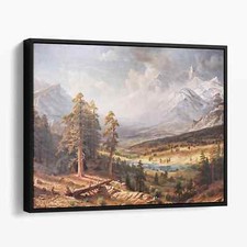 Estes Park Colorado by Albert Bierstadt Mountain Landscape Canvas Print Wall Art