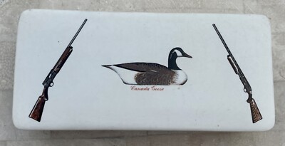 TRINKET BOX CANADA GOOSE Shotgun Gun Faux Crazing Hunting Waterfowl H-904 USA