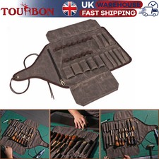 TOURBON Folding Tool Roll Storage Bag Canvas Portable Carving Tool Organizer UK