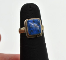 Signed Vtg Native American Sterling Silver Turquoise Ring Size 5 1/2