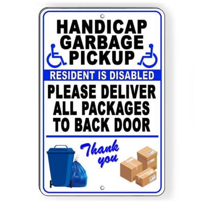 Handicapped Garbage Trash Pickup Resident Is Disabled Deliver Packages To Back
