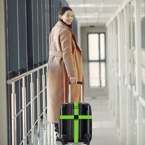 Luggage Straps for Suitcases TSA Approved Travel Belt 4 Pack by (Green) - 第 7/12 張圖片