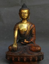 Old Temple Bronze Shakyamuni Amitabha Buddha Dragon Statue