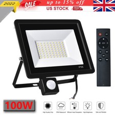 100W LED Floodlight Light Motion Sensor Security Flood Light Outdoor Garden Lamp