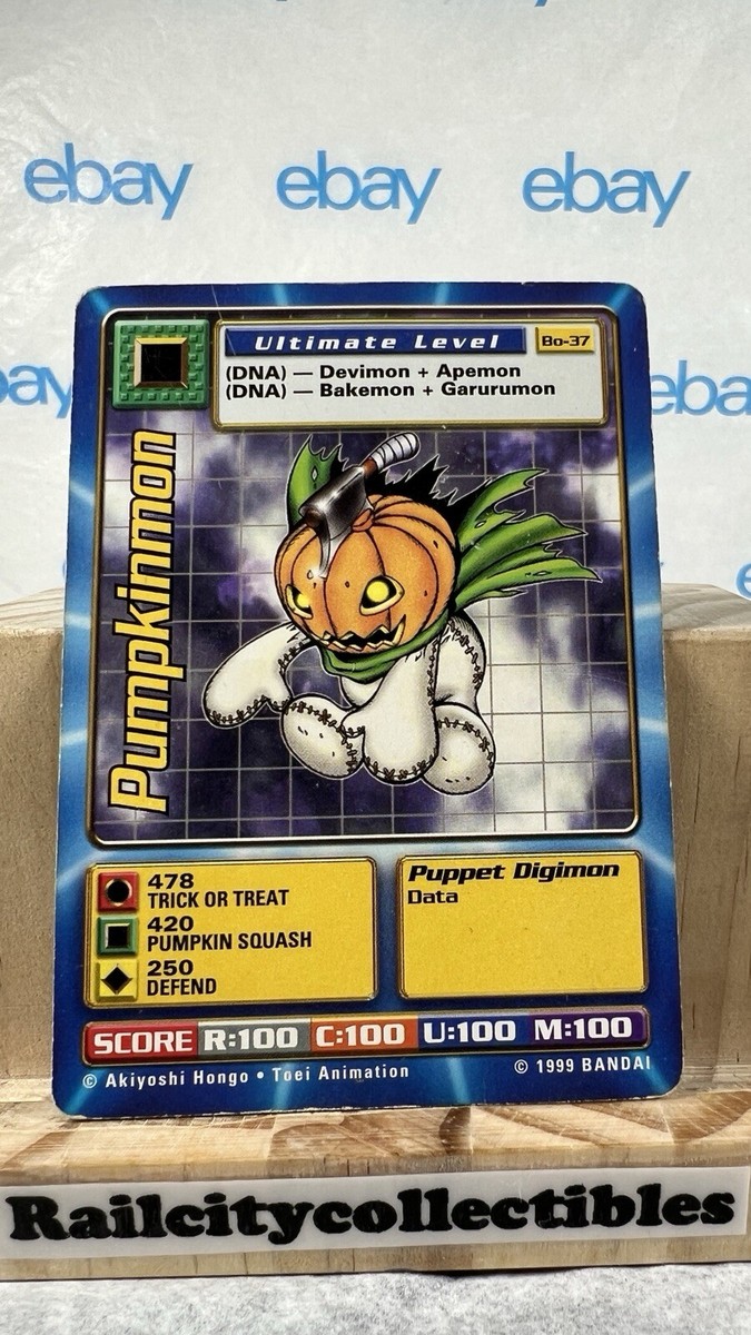 モンモンページ Pumpkinmon Bo-37 Digimon Trading Card TCG 1999 Bandai 1st