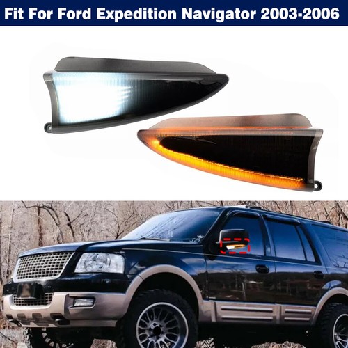 2x Lámpara LED Dinámica Espejo Señal Charco Para Ford Expedition Navigator 2003-2006