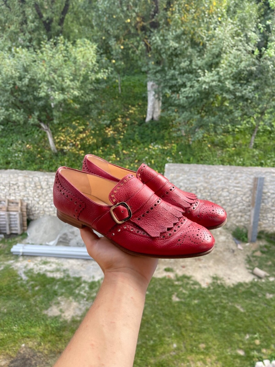 Santoni ペニーローファー レッド santoni reflection-effect leather penny loafers made in italy | eBay