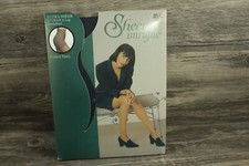 Vtg Sheer Intrigue Pantyhose Off Black Size C Sandalfoot Control Panty