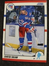 1990 Score American #98 David Shaw   New York Rangers Hockey Card