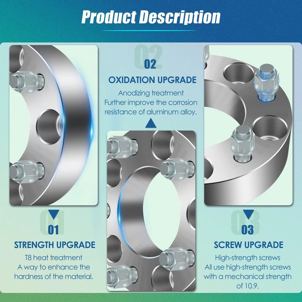 2 piezas espaciadores de rueda 1,5" 5x135 14x2 para Ford F-150 Expedition Lincoln Navigator Foto 3 de 4