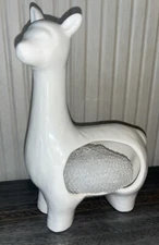 Home Essentials Llama Figurine Scrubby Pad Holder or Planter White Ceramic 7”