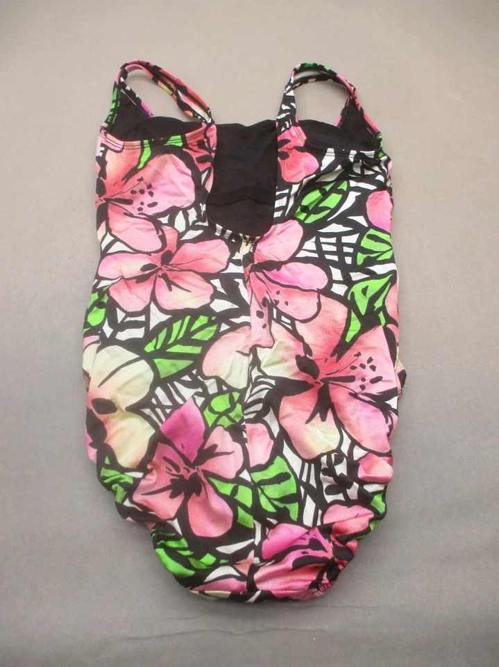 Купальник цельный беспроводной женский Longitude размер 12 цветочный собранный в рюш с подкладкой 8E - Изображение 3 из 4