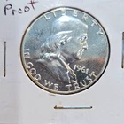 1961 Proof Franklin Half Dollar 50C Silver 0.9 Fine Philadelphia KM#199