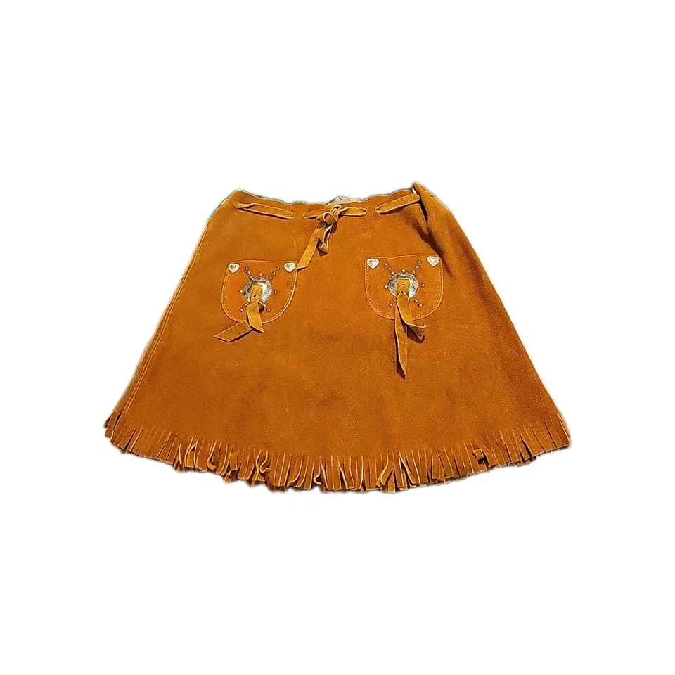 Conjunto de falda y chaleco vaquero de gamuza mediano M&F para niñas Foto 2 de 4