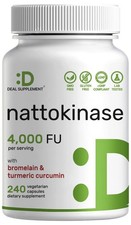 Nattokinase Supplement 4,000 FU Per Serving, 240 Veggie 240 Count Pack of 1 
