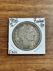 1905 S Barber Silver Half Nice FN Fine U.S. 50c Type Coin (Raw18062)