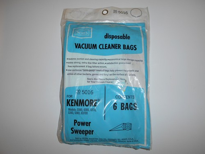 #ad Vacuum cleaner bags Sears 20 5016 Kenmore Power Sweeper QTY 6 1 PACK OF SIX $8.99