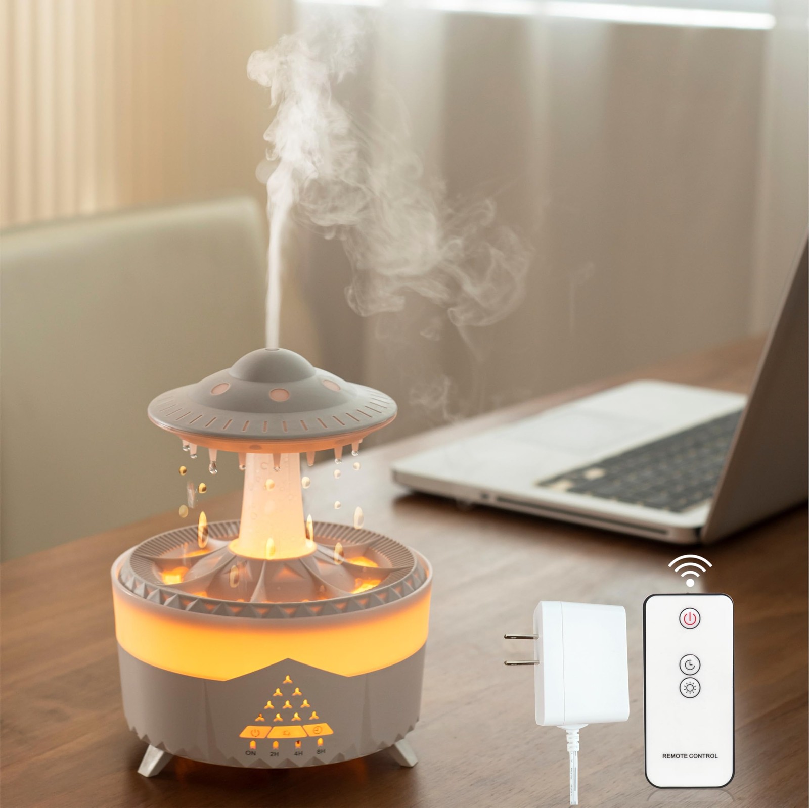 350ML UFO Raindrop Essential Oil Diffuser Cool Mist Humidifier for Aromatherapy-image
