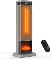 Tall Oscillating Electric Space Heater With Remote