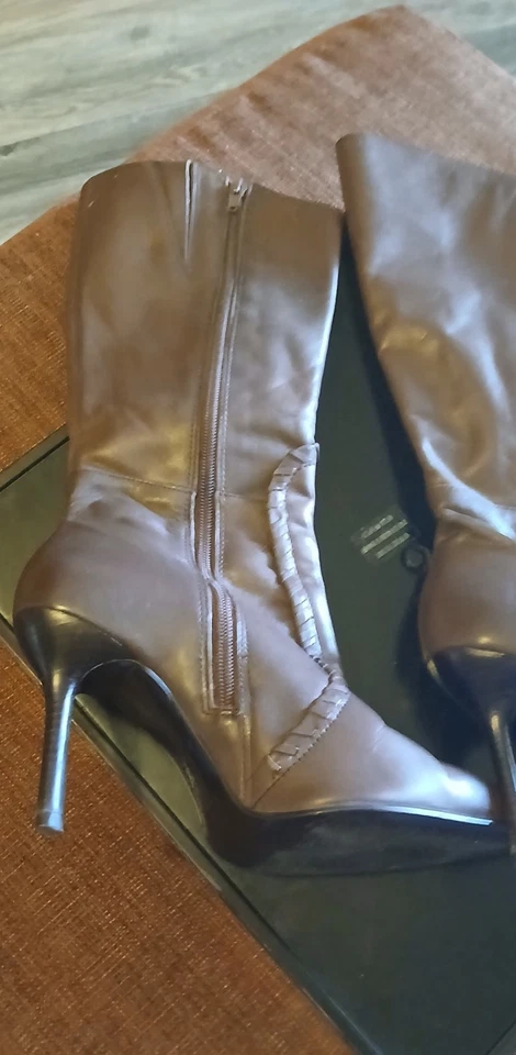 Botas de cuero Diba para mujer talla 6 1/2 M marrón hechas en Brasil Foto 4 de 4