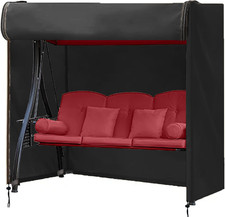 Outdoor Swing Cover 3 Seater, 87'' L X 49'' W X 67'' H , Black