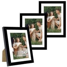 5x7 Picture Frame with 4x6 Mat Set of 3, Display Photo 4x6 with Mat or 5x7 wi...