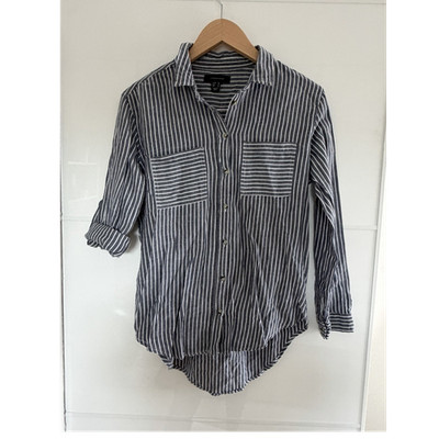 Primark Atmosphere Damen Hemd Bluse gestreift blau weiß Langarm 3/4 Gr. 38